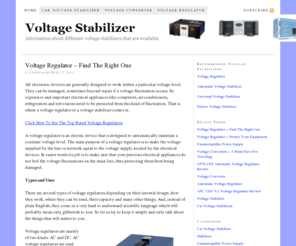 voltagestabilizer.org: Voltage Stabilizer
Find the right voltage stabilizer for your project.  Information about different voltage stabilizers that are available.