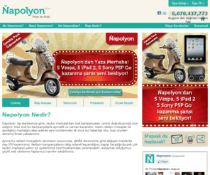 superteklif.com: Ňapolyon - Fırsat bu fırsat
Türkiye’nin izinli pazarlama platformu Napolyon.com! Profilinize uygun reklamları takip edin, ilginizi çekecek araştırmalara katılın ve kazanın!