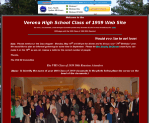 vhs59.com: The Verona High School Class of 1959 Web Site
The web site of the Vernona High School Class of 1959 containing classmate information, activities and reunion information.