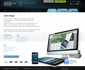1000grad-epaper.de: 1000°ePaper - PDF blättern - Software für pageflip, eBooks, Magazin Apps
1000°ePaper - Konvertierung von PDF-Dateien in blätterbare Online-Dokumente.