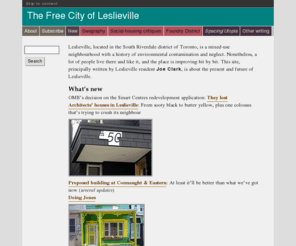 leslieville.org: The Free City of Leslieville (Joe Clark: Leslieville.org)
