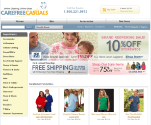 carefreecasuals.com: Men's Casual Clothing and Women's Casual Clothing - Carefree Casuals
Men’s Casual Clothing and Women’s Casual Clothing from Carefree Casuals. Specializing in casual clothing for men, women, and children. Trust Carefree Casuals for all of your business clothing, uniform clothing, corporate gift and promotional product needs. Our top-quality custom logo clothing, corporate apparel and promotional products include embroidered polo shirts, embroidered dress shirts, business outerwear, screen-printed t-shirts and sweatshirts. We have the experience to put together a custom uniform program with sizes that fit men and women beautifully. Our expert embroidery creates custom shirts people want to wear, even after work. Select Carefree Casuals to make your company or team stand out from the crowd.