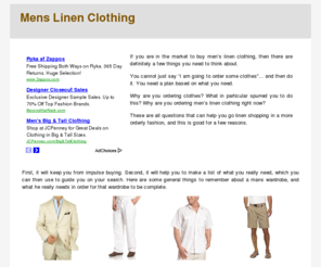 menslinenclothing.com: Mens Linen Clothing | Men's Linen Pants, Shirts and Suits | Linen Clothing
Men's Linen Clothing - Check out a variety of styles, sizes and brands of men's linen pants, shirts, suits, and other clothes!