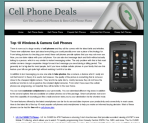 mobilecellphonedeals.com: Cell Phones | Free Cell Phones | Wireless & Camera Cell Phones
Get the latest camera cell phones and wirless cell phone deals here. Get free cellphone with any cell phone plan.