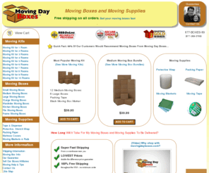 movingdayboxes.com: Cheap Moving Boxes - FREE Shipping on all Moving Supplies!
Moving Boxes and Moving Supplies Delivered To your Door Fast and with Free Shipping on all orders. Official Moving Day Boxes Site.