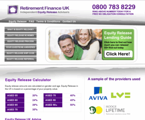 retirementfinanceuk.co.uk: Equity Release | Equity Release Schemes | Equity Release UK at Retirement Finance UK
Equity Release, Equity Release Schemes, Equity Release UK. Find an equity release plan, lifetime mortgage or home reversion at Retirement Finance UK the equity release specialists