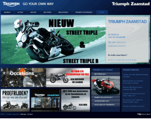 triumph-zaanstad.nl: Triumph Zaanstad » Home
Distinctive & award-winning motorcycles powered exclusively by torque laden parallel twins and powerful triples. Selling a wide range of exclusive Triumph clothing and accessories