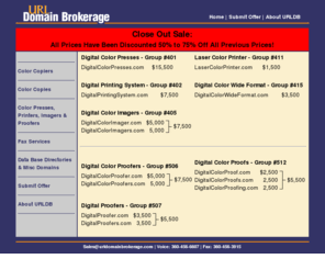 digitalcolorproofer.com: URL Domain Brokerage: Domain Names
Domain name, url name, website and webpage broker and agent for the sale, acquisition and development of domains, websites and webpages.