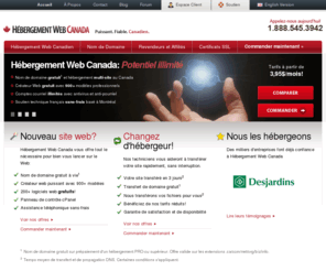 hebergement-canada.net: Hébergement Web Canada | Puissant. Fiable. Canadien.
Hébergement Web Canada héberge les sites web personnels et professionnels des Canadiens depuis 2003. Forfaits tout-inclus avec nom de domaine, Créateur Web, et e-mail à partir de 3.95$/mois.