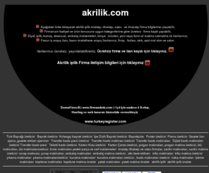 akrilikiplik.com: Akrilik iplik imalati, Akrilik iplik imalatçisi, akrilik iplik üreticisi, Akrilik iplik satisi
TEKSTIL PORTAL Akrilikiplik.com sitemizden akrilik iplik imalatçi, ithalatçi ve saticilarina ulasabilir ve ücretsiz firma kaydi yapabilirsiniz.