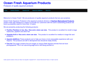 oceanfreshaquarium.com: Ocean Fresh Aquarium Products - Home
