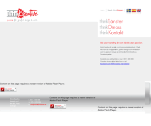thinkcreative.se: thinkCreative reklambyrå Piteå- designbyrå, produktionsbyrå, webbyrå
Designbyrå och produktionsbyrå i Piteå och Peru.
thinkCreative är en passionerad designbyrå och produktionsbyrå med kontor i Piteå och Lima, Peru. Vi vill inte bara hjälpa dig med din logotypdesign, hemsida eller dina trycksaker. Vi vill bli din bästa partner för framgång.