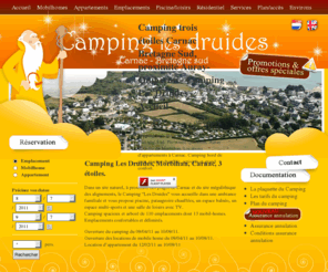 camping-les-druides.com: Camping trois étoiles Carnac Bretagne Sud, proximité Auray-Quiberon - Camping Les Druides - Accueil
Camping Morbihan, Carnac (56).Camping familial avec piscine à 500m  de la mer, camping trois étoiles situé à Carnac en Bretagne Sud. Proximité Quiberon, Auray et Golfe du Morbihan. Locations d'appartements à Carnac. Camping bord de mer, piscine chauffée, activités et grand confort.