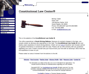 constitutionallawcenter.com: Attorneys Joel S. Whetstone, P.C. Grand Rapids Michigan MI DUI / DWI Criminal Law Lawyers
Constitutional Law Center, located in Grand Rapids, Michigan, handling Drunk Driving (OUIL/OWVI), Criminal Defense (Felony) legal matters.