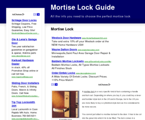 mortiselock.org: Mortise Lock
Looking for information on a mortise lock? Visit us now to find out all you need to know about mortise locks, and then grab yourself a great deal as well!