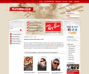 pilotenbrillen.de: Ray Ban Sonnenbrille und Pilotenbrillen
Ray Ban Shop - Sonnenbrillen günstig, Portofrei in 48h, Deutsche Ware, Aviator RB 3025, Wayfarer, 