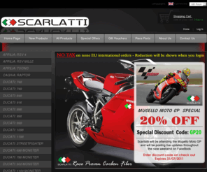 scarlattimoto.co.uk: Scarlatti Moto LTD, Carbon Fibre Parts, Ducati, Aprilia, MV Agusta and Cagiva
We manufacture high quality carbon fiber / fibre & GRP parts for Ducati, Aprilia,
MV Agusta, Cagiva, KTM, Honda, Suzuki, Yamaha, Kawasaki, & Triumph
Sports Bikes, Super Bikes & Motorcycles