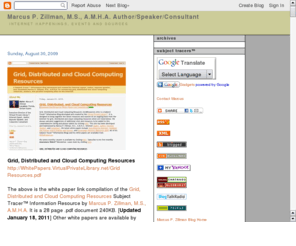 gridresources.info: Grid Resources Subject Tracer by Marcus P. Zillman
A Subject Tracer Information Resource for monitoring online grid resources and sites on the Internet