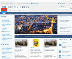 primariadeva.ro: primariadeva.ro | Siteul oficial al Primariei Deva
Site-ul oficial al primăriei municipiului Deva. Include informaţii legate de serviciile Primăriei către populaţie, ştiri şi informaţii locale.