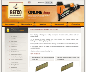 betcofasteners.co.uk: Plier Staplers | Air Nail Guns | Nailers & Staplers | Coil Nail & Nailers | Collated Nails | Upholstery Stapler
Air Nail Guns and Air Staplers from Betco Stapling and Nailing. Providers of Air nailers, Coil Nail, Plier Staplers, Coil Nails, Collated Nails, Nail Gun, Upholstery Stapler and Coil Nailer. Betco Stapling and Nailing is located in Oldbury, West Midlands.