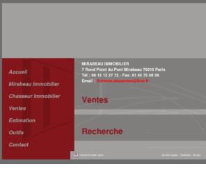 mirabeau-immo.com: Mirabeau Immobilier : transactions immobilières Paris 15 (75015)
 Notre agence Mirabeau immobilier vous propose ses offres de vente et de location sur Paris, ainsi que son expertise  à Paris.