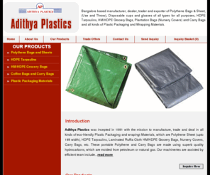 adithyaplastics.com: Polythene Sheet Manufacturer,Industrial Polythene Sheet Supplier,Packaging Polythene Sheet Manufacturer,Polythene bag supplier, India
Adithya Plastics- Polythene sheet manufacturer, industrial polythene sheet supplier, packaging polythene sheet manufacturer, portable polythene sheet supplier, polythene foam sheet manufacturer, India.