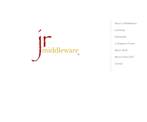 jrmiddleware.com: Jr Middleware
Jr Middleware - JAUS Compliant Router Software for distributed systems