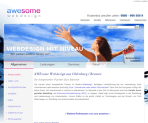 awe-some.de: Webdesign Bremen & Oldenburg |  Internetmarketing | SEO | Webdesigner
AWEsome Webdesign Bremen & Oldenburg - Ihr  Partner für Webdesign und Internetmarketing. Profi-Webdesigner erstellen Ihre exklusive Website und machen Sie im Internet erfolgreich.