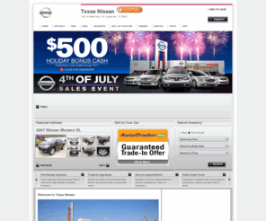 nissanhalfoff.com: Dallas Nissan Dealer | New Car & Used Cars Dealership | Service Parts Dallas
Dallas & Fort Worth Nissan Dealer located in Grapevine | Large New & Used Inventory | Test Drive A Nissan Today & Receive Incentives, Rebates & Special Low Prices