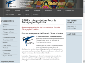 pedagogie-explicite.com: APPEx : Association Pour la Pédagogie Explicite
APPEx : Association Pour la Pédagogie Explicite