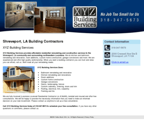 xyzbuilding.com: Building Contractors Shreveport, LA - XYZ Building Services
XYZ Building Services offers affordable residential remodeling and construction services to the Shreveport, LA area. Bathroom remodeling. 318-347-5673