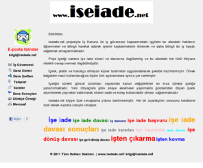 iseiade.net: işe iade . net
İşe İade Davası Hakkında Tüm Hukuki Süreçler - İşten Çıkarma, İşe İade, İşe Başlama