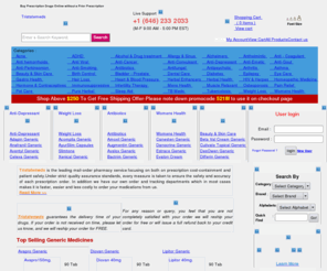 tristatemeds.com: Buy Generic Medicine, Generic Drugs, Pharmacy Online without the Need of Prior Prescriptions
Buy Generic Medicine, Drugs, Online Pharmacy at our online pharmacy store i.e. Tristatemeds. Buy Prescription Medicine Drugs online no prior prescriptions needed.