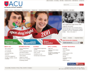 acu.edu.au: Home - ACU (The Australian Catholic University)
ACU is the Australian Catholic University, a public university funded by the Australian Government and open to students and staff of all beliefs. We have six campuses in Australia and offer courses, degrees and programs throughout Australia and overseas.