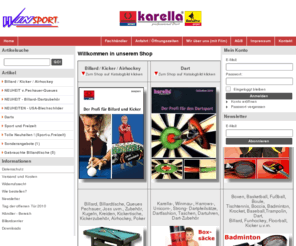 winsport.info: Winsport | Winsport Billard, Großhandel und Einzelhandel, Billardtische, Billards, Billiard, Billardleuchten, Bandito, Billardtuch, Boxhandschuhe, Dart
Großhandel und Einzelhandel, Spezialisiert auf Billard, Billardtische, Billards, Billiard, auch Billardleuchten, Bandito, Billardtuch, Boxhandschuhe, Dart, Karella, Kickertische, Dartautomaten, sowie Snooker, Wurfspiele elektronische, Fußballkicker, Dartboards, Billardtisch, Poolbillard, Pokale, Funhockey, Floorball, Fußball, Pokal, Trolley, Boxen, Kicker, Kicker Multigame, Multigame Kicker 4 in 1, Darts, Queue, Hüpfbhurg, Hüpfburgen, Outdoorspiele, Billard_Augsburg, Billard Augsburg, Billard_München, Billard München, Billard_Ulm, Billard Ulm, Ulm, Augsburg, München, Ersatzteile für ABF Billard, Billardbau, Ersatzteile für Automatenbau Förster Billardfabrik, Zubehör für Billard Senator sowie Billard Monza von ABF