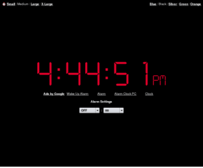 binaryclock.info: Online Alarm Clock
Online Alarm Clock - Free internet alarm clock displaying your computer time.