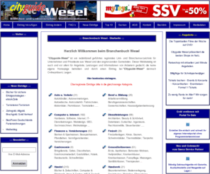 cityguide-wesel.de: Branchenbuch Wesel - Startseite
Beim Branchenbuch Wesel - Cityguide Wesel handelt es sich um ein regionales Branchenbuch, Linkverzeichnis und Shoppingportal fr Wesel und Umgebung. berregionale Eintrge sind jedoch ebenfalls mglich.