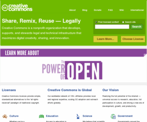 creativecommons.org: Creative Commons
Creative Commons licenses provide a flexible range of protections and freedoms for authors, artists, and educators.