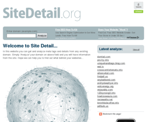 sitedetail.org: "Get information from any domain!"
 Get and analyze meta tags and information from any existing domain.