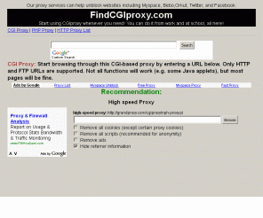 ... .com. Our free proxy list will allow you to start using cgiproxy now