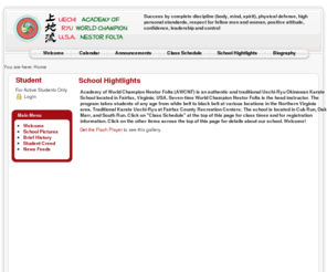 traditionalkarate.com: Academy of World Champion Nestor Folta (AWCNF)
Academy of World Champion Nestor Folta (AWCNF) is an authentic and traditional Uechi-Ryu Okinawan Karate School located in Fairfax, Virginia; USA.