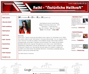 reiki-heilkraft.de: Reiki-Heilkraft - Hier finden Sie alles ber Reiki, Reiki-Seminare, verschiedene Reiki-Systeme, Aurafoto und die bedeutung der Farben und Reiki-Einweihungen.
Reiki-Institut - Alles ber Reiki, Reikischulung, die 7 Hauptchakren, regelmssige Reikitreffen fr meine Reiki-Schler, Aurafoto und die bedeutung der Farben, Meditation und Reiki-Ausbildung.