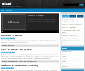 alkaif.geek.nz: Alkaif
Hmm…My thoughts, My ideas, MY blog!