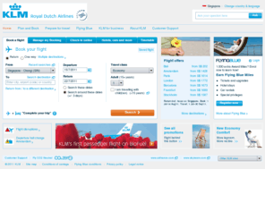 klm.sg: KLM - Royal Dutch Airlines - KLM.com
Compare and book all KLM flights, view great last minute offers, choose your favourite seat, check in online, book hotels, rental cars and all you