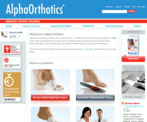 bunionwalkulator.com: Alpha Orthotics Bunion Relief Store | Walk Into Bunion Relief
Bunion Aid® is the only splint that relieves bunions or hammer toe and helps avoid bunion surgery, while you walk.