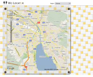 wclocator.com: Wc-Locator
Find a decent toilet near you within seconds! C-Locator tracks public restrooms along with restaurant and bar toilets worldwide. Each toilet features a ranking on various factors ranging from hygiene to the availability of a changing table. Also, check out the fotos!