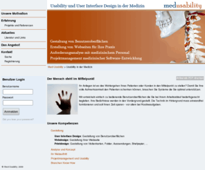 med-usability.com: :: Eva Michelcic :: Med-Usability :: Emmotion
Eva-Maria Michelcic, user interface design, usability, health, ehealth, gesundheit, IT, Webdesign, Corporate Identity, CI, Logodesign, Medizin