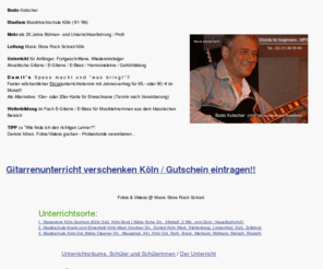 gitarrenunterrichtkoeln.de: Schön Gitarrenunterricht / Bassunterricht Köln
Akustische Gitarre, E-Gitarre, E-Bass