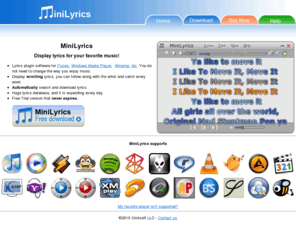 crintsoft.com: MiniLyrics - Show lyrics in iTunes, Windows Media Player, Winamp