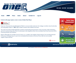 driven-one.com: | ONE powered by Driven Inc
Driven Inc’s Discovery Document Management Platform is not just another review tool. Our strategy is to deliver robust functionality and cutting edge